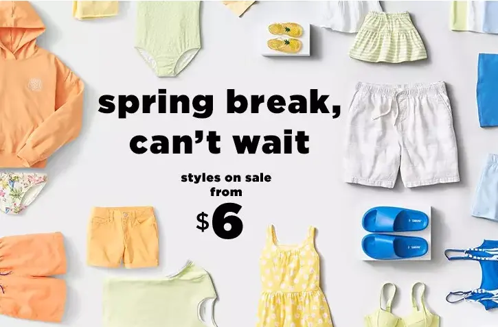 $6 and up styles for your littles, just in time for Spring break at Old Navy icon