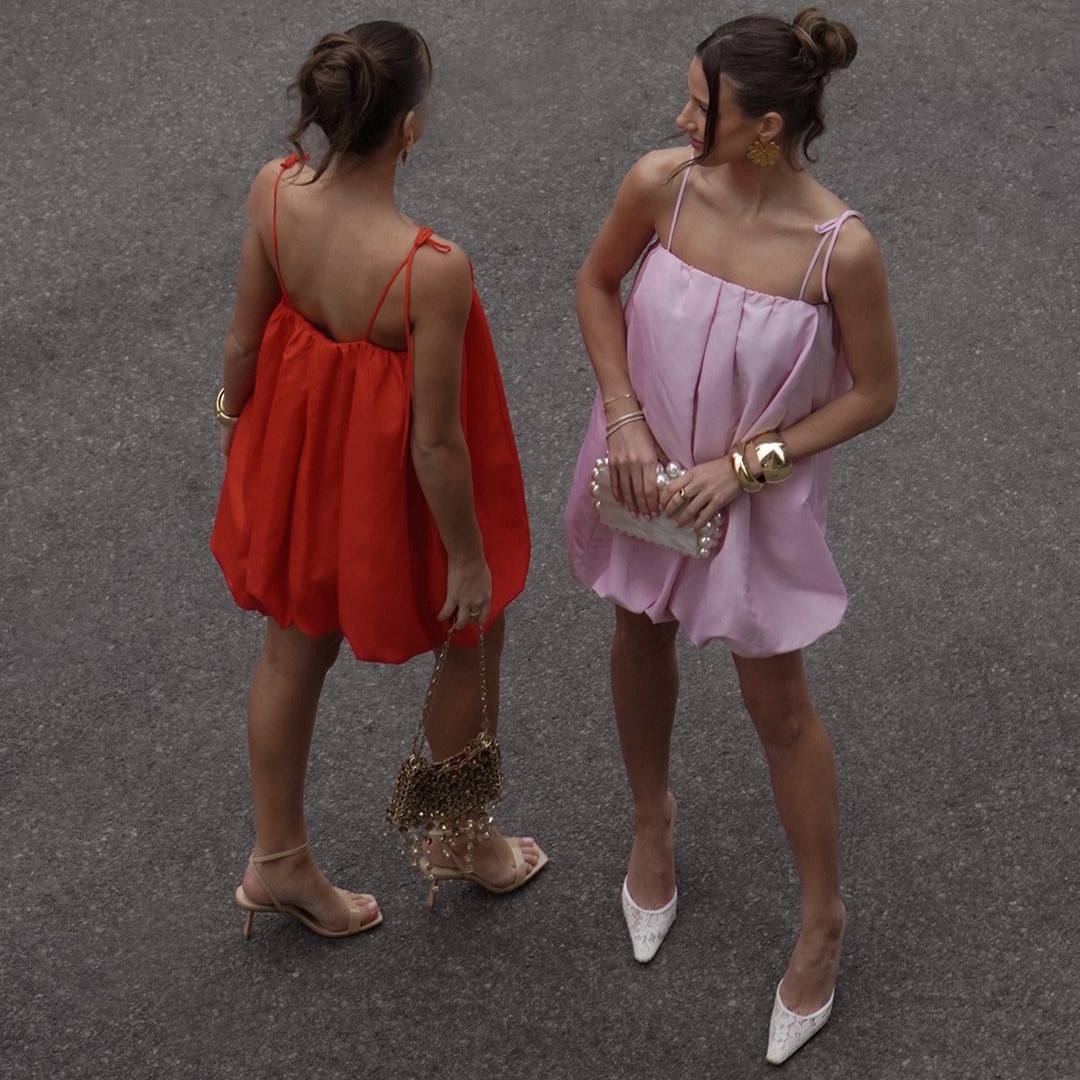 Old Navy red and pink dress